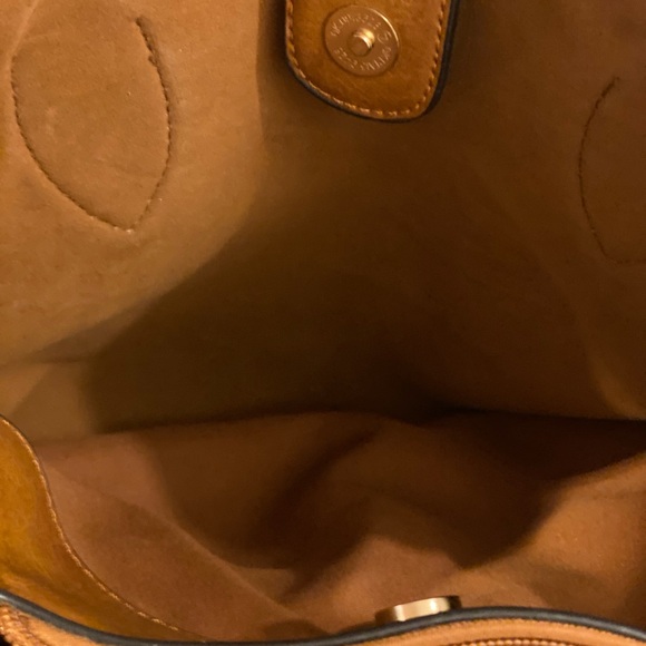 Brown Shoulder Bag with Animal Print Handles - Picture 8 of 13